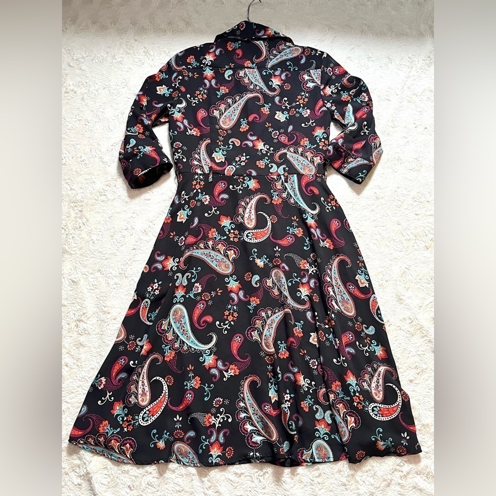 NANETTE Lapore - Paisley Roll Tab Sleeve Dress  Size 4 - Picture 8 of 8